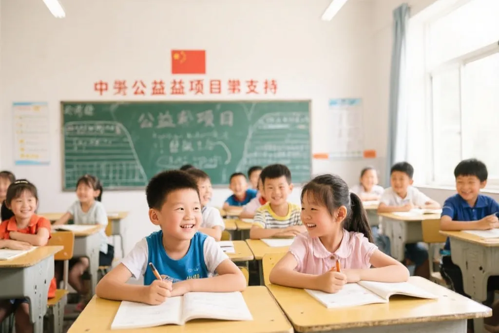 公益项目受助儿童欢笑